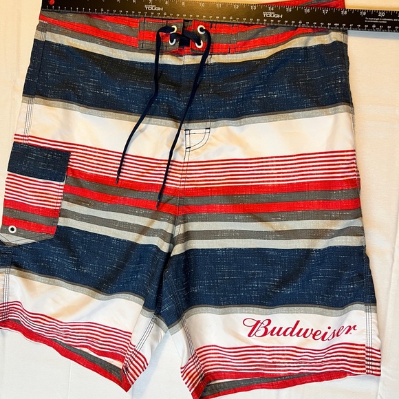 Budweiser Men's Swim Shorts - Red, Blue, White - Picture 4 of 7